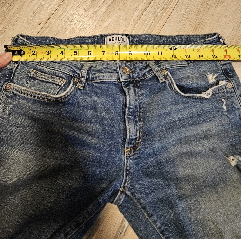 Vintage AGOLDE Lara Distressed Jeans "Badlands" Wash Women's 31 - Picture 7 of 13